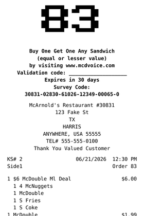 Sample Fast Food